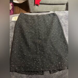 Ann Taylor Charcoal Tweed Pencil Skirt 10